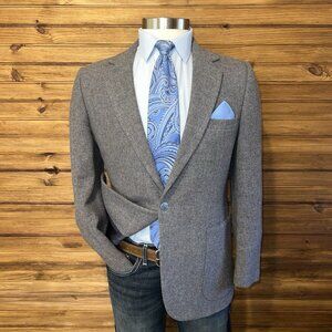 Haggar Gray Blazer with Blue Accents